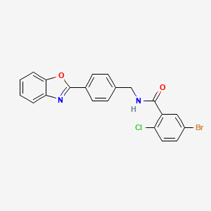 molecular formula C21H14BrClN2O2 B5184021 N-[4-(1,3-benzoxazol-2-yl)benzyl]-5-bromo-2-chlorobenzamide 