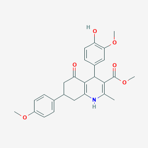 molecular formula C26H27NO6 B5184050 methyl 4-(4-hydroxy-3-methoxyphenyl)-7-(4-methoxyphenyl)-2-methyl-5-oxo-1,4,5,6,7,8-hexahydro-3-quinolinecarboxylate 