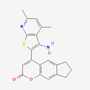 molecular formula C21H18N2O2S B5184069 4-(3-amino-4,6-dimethylthieno[2,3-b]pyridin-2-yl)-7,8-dihydrocyclopenta[g]chromen-2(6H)-one 