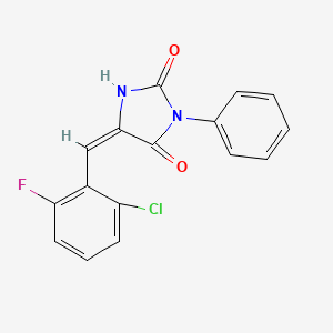 molecular formula C16H10ClFN2O2 B5184103 5-(2-chloro-6-fluorobenzylidene)-3-phenyl-2,4-imidazolidinedione 