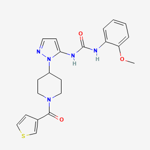 molecular formula C21H23N5O3S B5184109 N-(2-methoxyphenyl)-N'-{1-[1-(3-thienylcarbonyl)-4-piperidinyl]-1H-pyrazol-5-yl}urea 