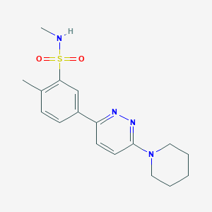 molecular formula C17H22N4O2S B5184115 N,2-dimethyl-5-[6-(1-piperidinyl)-3-pyridazinyl]benzenesulfonamide 