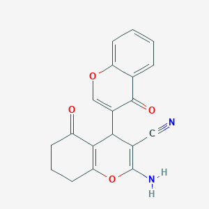 2'-amino-4,5'-dioxo-5',6',7',8'-tetrahydro-4H,4'H-3,4'-bichromene-3'-carbonitrile