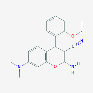 molecular formula C20H21N3O2 B5184126 2-amino-7-(dimethylamino)-4-(2-ethoxyphenyl)-4H-chromene-3-carbonitrile 