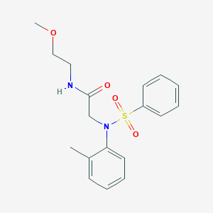 molecular formula C18H22N2O4S B5184133 N~1~-(2-methoxyethyl)-N~2~-(2-methylphenyl)-N~2~-(phenylsulfonyl)glycinamide 