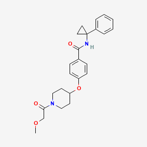 molecular formula C24H28N2O4 B5184160 4-{[1-(methoxyacetyl)-4-piperidinyl]oxy}-N-(1-phenylcyclopropyl)benzamide 