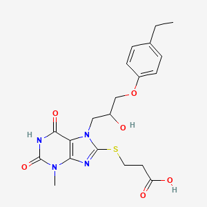 3-({7-[3-(4-ethylphenoxy)-2-hydroxypropyl]-3-methyl-2,6-dioxo-2,3,6,7-tetrahydro-1H-purin-8-yl}thio)propanoic acid