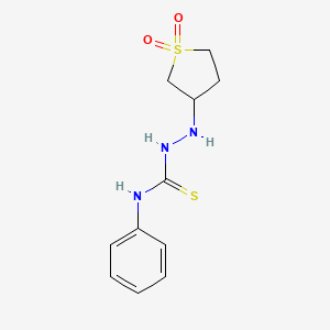 molecular formula C11H15N3O2S2 B5184192 2-(1,1-dioxidotetrahydro-3-thienyl)-N-phenylhydrazinecarbothioamide 