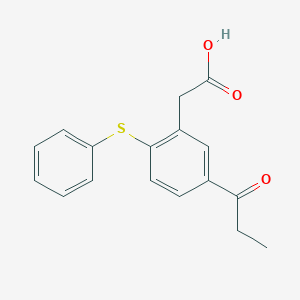 molecular formula C17H16O3S B051842 2-苯硫基-5-丙酰苯乙酸 CAS No. 103918-73-6