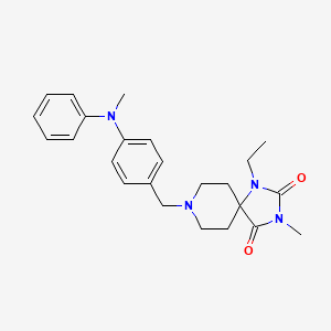 molecular formula C24H30N4O2 B5184201 1-ethyl-3-methyl-8-{4-[methyl(phenyl)amino]benzyl}-1,3,8-triazaspiro[4.5]decane-2,4-dione 