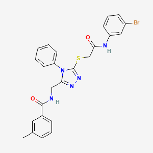 molecular formula C25H22BrN5O2S B5184215 N-{[5-({2-[(3-bromophenyl)amino]-2-oxoethyl}thio)-4-phenyl-4H-1,2,4-triazol-3-yl]methyl}-3-methylbenzamide 