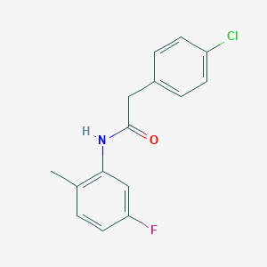 molecular formula C15H13ClFNO B5184230 2-(4-chlorophenyl)-N-(5-fluoro-2-methylphenyl)acetamide 