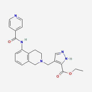 molecular formula C22H23N5O3 B5184238 ethyl 4-{[5-(isonicotinoylamino)-3,4-dihydro-2(1H)-isoquinolinyl]methyl}-1H-pyrazole-3-carboxylate 
