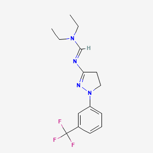 molecular formula C15H19F3N4 B5184246 N,N-diethyl-N'-{1-[3-(trifluoromethyl)phenyl]-4,5-dihydro-1H-pyrazol-3-yl}imidoformamide 