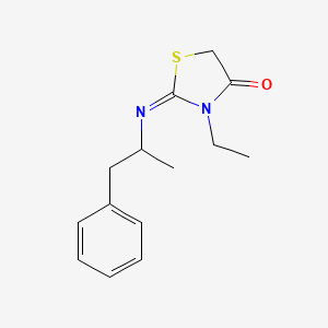 molecular formula C14H18N2OS B5184253 3-ethyl-2-[(1-methyl-2-phenylethyl)imino]-1,3-thiazolidin-4-one 