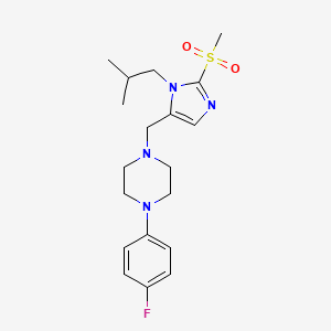 molecular formula C19H27FN4O2S B5184295 1-(4-fluorophenyl)-4-{[1-isobutyl-2-(methylsulfonyl)-1H-imidazol-5-yl]methyl}piperazine 