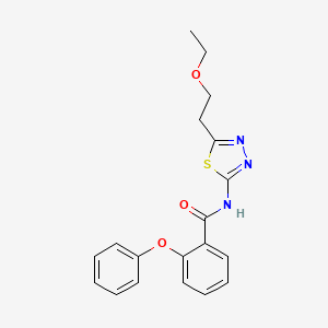 molecular formula C19H19N3O3S B5184296 N-[5-(2-ethoxyethyl)-1,3,4-thiadiazol-2-yl]-2-phenoxybenzamide 