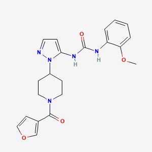 molecular formula C21H23N5O4 B5184308 N-{1-[1-(3-furoyl)-4-piperidinyl]-1H-pyrazol-5-yl}-N'-(2-methoxyphenyl)urea 