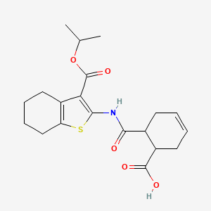 molecular formula C20H25NO5S B5184323 6-({[3-(isopropoxycarbonyl)-4,5,6,7-tetrahydro-1-benzothien-2-yl]amino}carbonyl)-3-cyclohexene-1-carboxylic acid CAS No. 6107-36-4