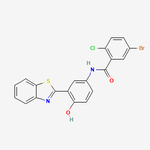 molecular formula C20H12BrClN2O2S B5184364 N-[3-(1,3-benzothiazol-2-yl)-4-hydroxyphenyl]-5-bromo-2-chlorobenzamide 