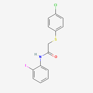 molecular formula C14H11ClINOS B5184386 2-[(4-chlorophenyl)thio]-N-(2-iodophenyl)acetamide 