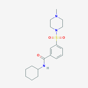 molecular formula C18H27N3O3S B5184401 N-cyclohexyl-3-[(4-methyl-1-piperazinyl)sulfonyl]benzamide 