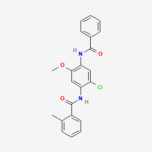 molecular formula C22H19ClN2O3 B5184402 N-[4-(benzoylamino)-2-chloro-5-methoxyphenyl]-2-methylbenzamide 