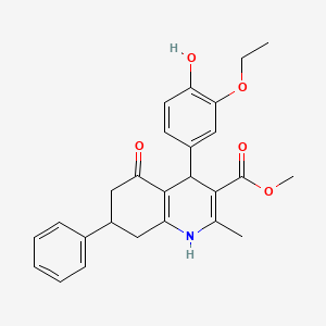 molecular formula C26H27NO5 B5184427 methyl 4-(3-ethoxy-4-hydroxyphenyl)-2-methyl-5-oxo-7-phenyl-1,4,5,6,7,8-hexahydro-3-quinolinecarboxylate CAS No. 5717-33-9