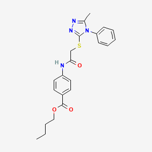 molecular formula C22H24N4O3S B5184434 butyl 4-({[(5-methyl-4-phenyl-4H-1,2,4-triazol-3-yl)thio]acetyl}amino)benzoate 