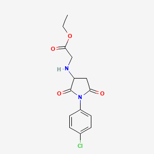 molecular formula C14H15ClN2O4 B5184441 ethyl N-[1-(4-chlorophenyl)-2,5-dioxo-3-pyrrolidinyl]glycinate 