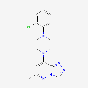 molecular formula C16H17ClN6 B5184449 8-[4-(2-chlorophenyl)-1-piperazinyl]-6-methyl[1,2,4]triazolo[4,3-b]pyridazine 