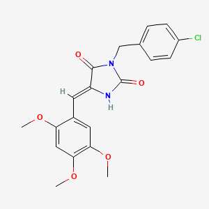 molecular formula C20H19ClN2O5 B5184460 3-(4-chlorobenzyl)-5-(2,4,5-trimethoxybenzylidene)-2,4-imidazolidinedione 