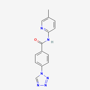 molecular formula C14H12N6O B5184462 N-(5-methyl-2-pyridinyl)-4-(1H-tetrazol-1-yl)benzamide 