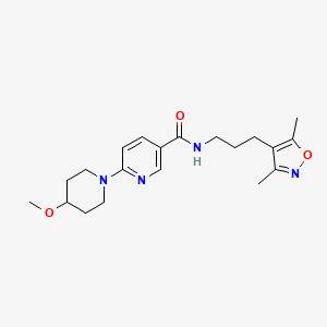 molecular formula C20H28N4O3 B5184466 N-[3-(3,5-dimethyl-4-isoxazolyl)propyl]-6-(4-methoxy-1-piperidinyl)nicotinamide 