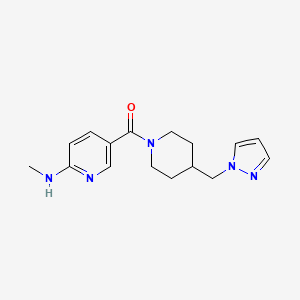 molecular formula C16H21N5O B5184536 N-methyl-5-{[4-(1H-pyrazol-1-ylmethyl)-1-piperidinyl]carbonyl}-2-pyridinamine 