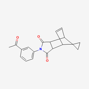 molecular formula C19H17NO3 B5184552 4'-(3-acetylphenyl)-4'-azaspiro[cyclopropane-1,10'-tricyclo[5.2.1.0~2,6~]decane]-8'-ene-3',5'-dione 