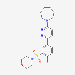 molecular formula C21H28N4O3S B5184560 1-{6-[4-methyl-3-(4-morpholinylsulfonyl)phenyl]-3-pyridazinyl}azepane 