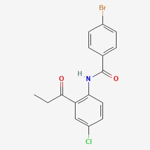 molecular formula C16H13BrClNO2 B5184574 4-bromo-N-(4-chloro-2-propionylphenyl)benzamide 