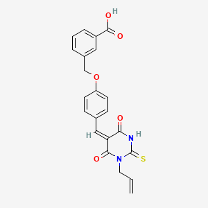 molecular formula C22H18N2O5S B5184590 3-({4-[(1-allyl-4,6-dioxo-2-thioxotetrahydro-5(2H)-pyrimidinylidene)methyl]phenoxy}methyl)benzoic acid 