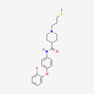 molecular formula C22H27FN2O2S B5184596 N-[4-(2-fluorophenoxy)phenyl]-1-[3-(methylthio)propyl]-4-piperidinecarboxamide 