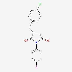 molecular formula C17H13ClFNO2 B5184604 3-(4-chlorobenzyl)-1-(4-fluorophenyl)-2,5-pyrrolidinedione 