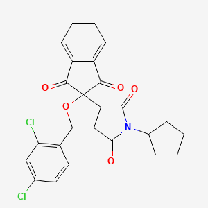 molecular formula C25H19Cl2NO5 B5184613 5-cyclopentyl-3-(2,4-dichlorophenyl)-3a,6a-dihydrospiro[furo[3,4-c]pyrrole-1,2'-indene]-1',3',4,6(3H,5H)-tetrone 