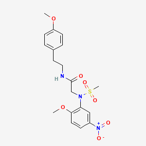 molecular formula C19H23N3O7S B5184618 N~2~-(2-methoxy-5-nitrophenyl)-N~1~-[2-(4-methoxyphenyl)ethyl]-N~2~-(methylsulfonyl)glycinamide 