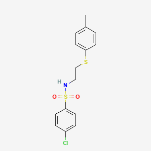 molecular formula C15H16ClNO2S2 B5184637 4-chloro-N-{2-[(4-methylphenyl)thio]ethyl}benzenesulfonamide 