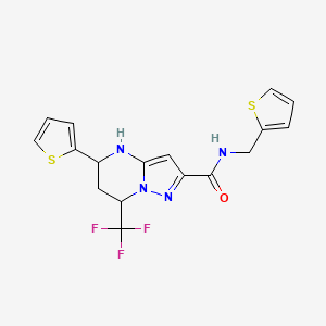 molecular formula C17H15F3N4OS2 B5184638 5-(2-thienyl)-N-(2-thienylmethyl)-7-(trifluoromethyl)-4,5,6,7-tetrahydropyrazolo[1,5-a]pyrimidine-2-carboxamide CAS No. 333338-51-5