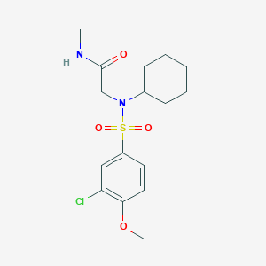 molecular formula C16H23ClN2O4S B5184648 N~2~-[(3-chloro-4-methoxyphenyl)sulfonyl]-N~2~-cyclohexyl-N~1~-methylglycinamide 