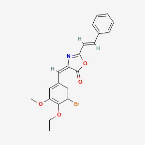 molecular formula C21H18BrNO4 B5184654 4-(3-bromo-4-ethoxy-5-methoxybenzylidene)-2-(2-phenylvinyl)-1,3-oxazol-5(4H)-one 