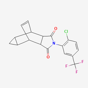 molecular formula C18H13ClF3NO2 B5184659 4-[2-chloro-5-(trifluoromethyl)phenyl]-4-azatetracyclo[5.3.2.0~2,6~.0~8,10~]dodec-11-ene-3,5-dione 