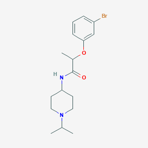 molecular formula C17H25BrN2O2 B5184678 2-(3-bromophenoxy)-N-(1-isopropyl-4-piperidinyl)propanamide 