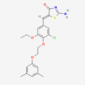 molecular formula C22H23ClN2O4S B5184681 5-{3-chloro-4-[2-(3,5-dimethylphenoxy)ethoxy]-5-ethoxybenzylidene}-2-imino-1,3-thiazolidin-4-one 